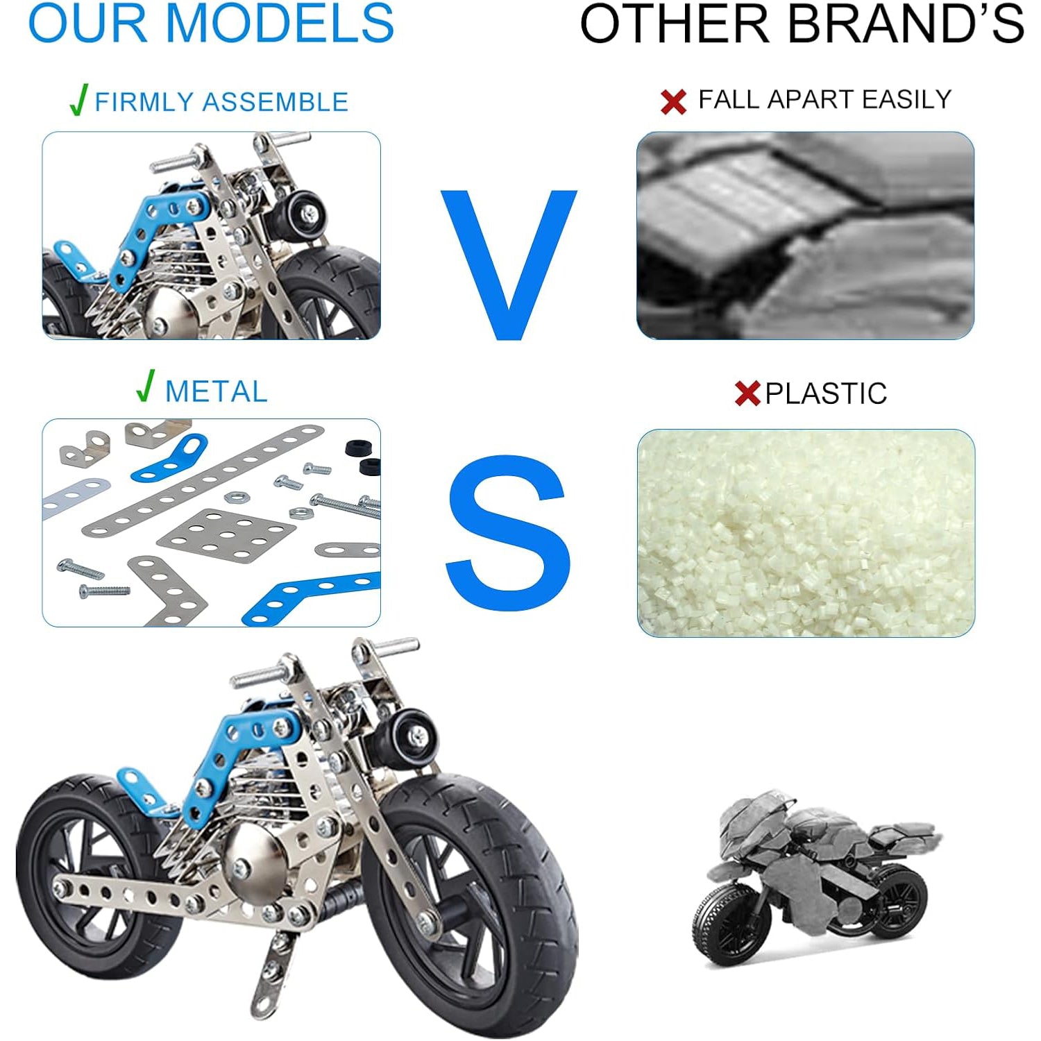 Metal Bike Creative Mechanical Construction Engineering Kit 140 Part of Bike Tool / 1 Set ?