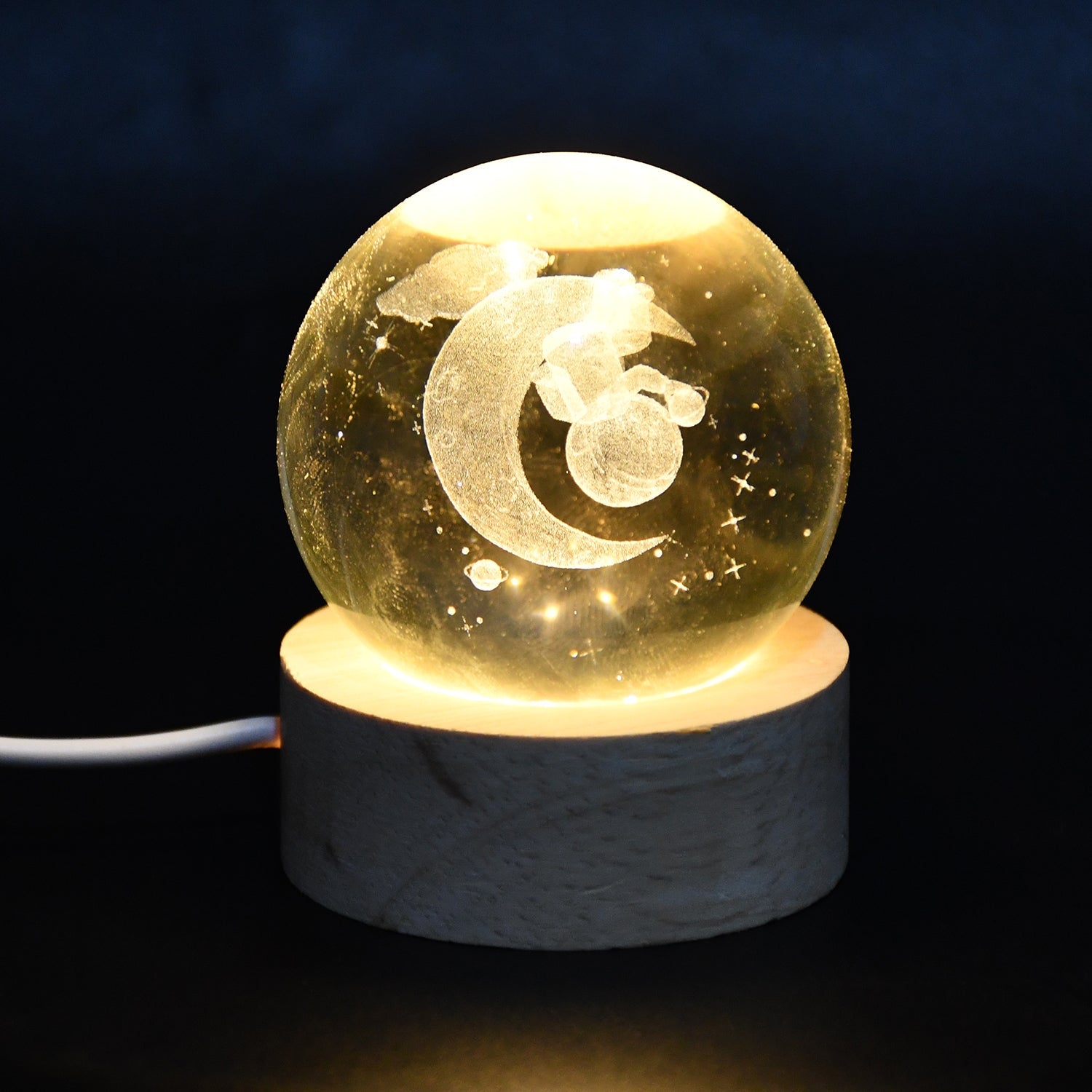 3D Crystal Ball lamps With Base (1 Pc / Mix Design)