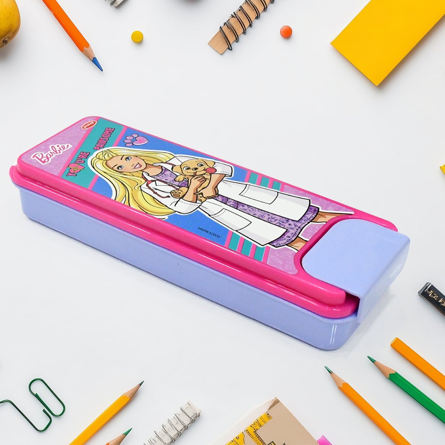 Stylish Cartoon Printed Hard Top Pencil Box For Kids (1 Pc  Mix Design)