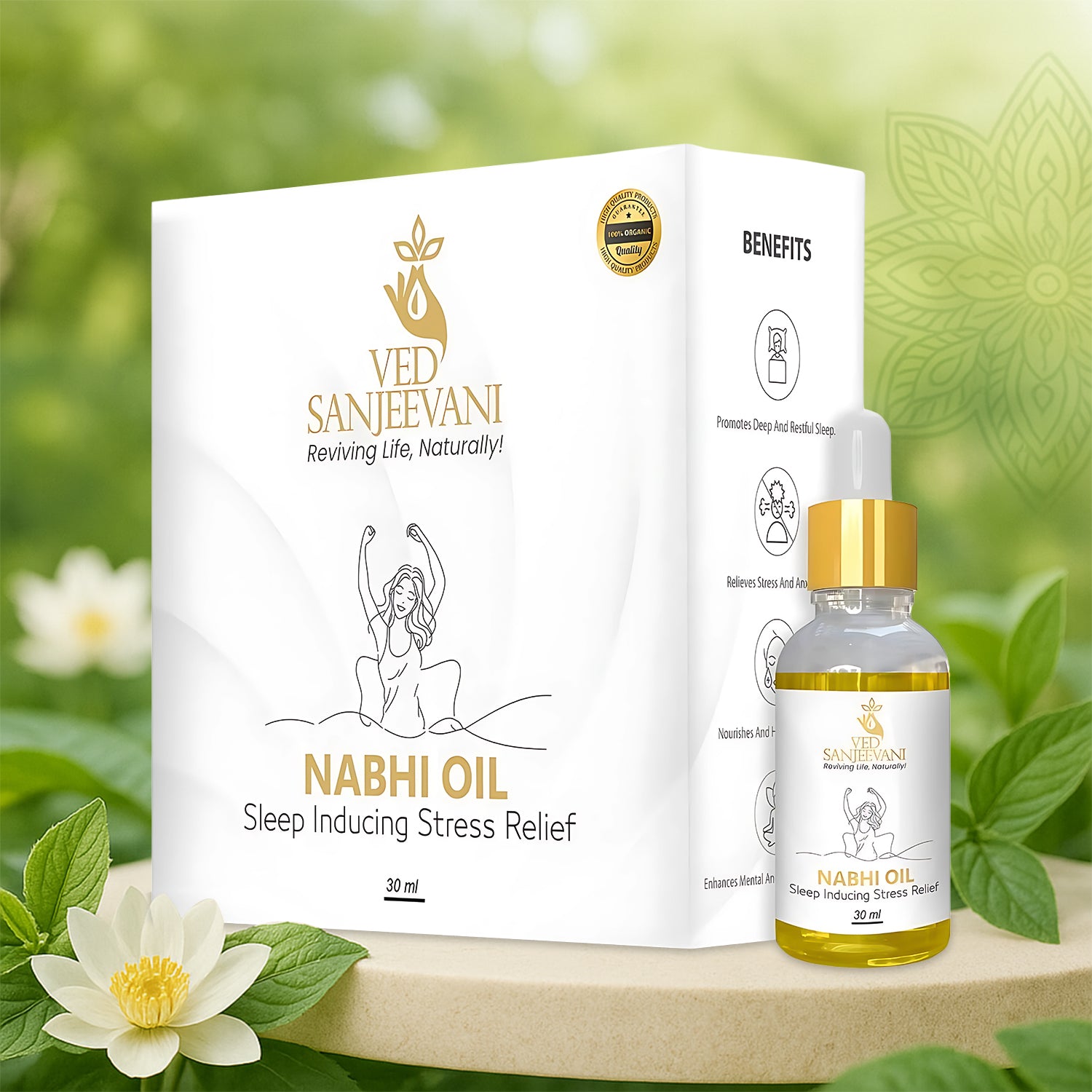 Ved Sanjeevani Nabhi Oil Sleep Inducing Stress Relief (30ml  1 Pc)
