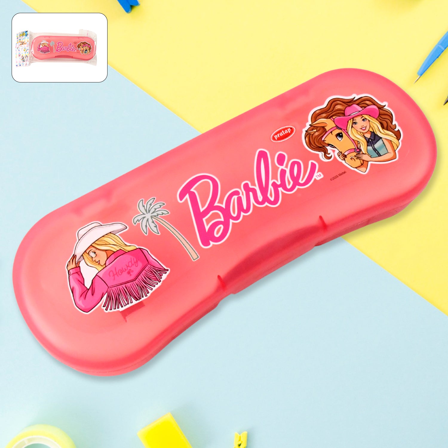 Cute Cartoon Printed Plastic Compass Box For Kids (1 Pc)