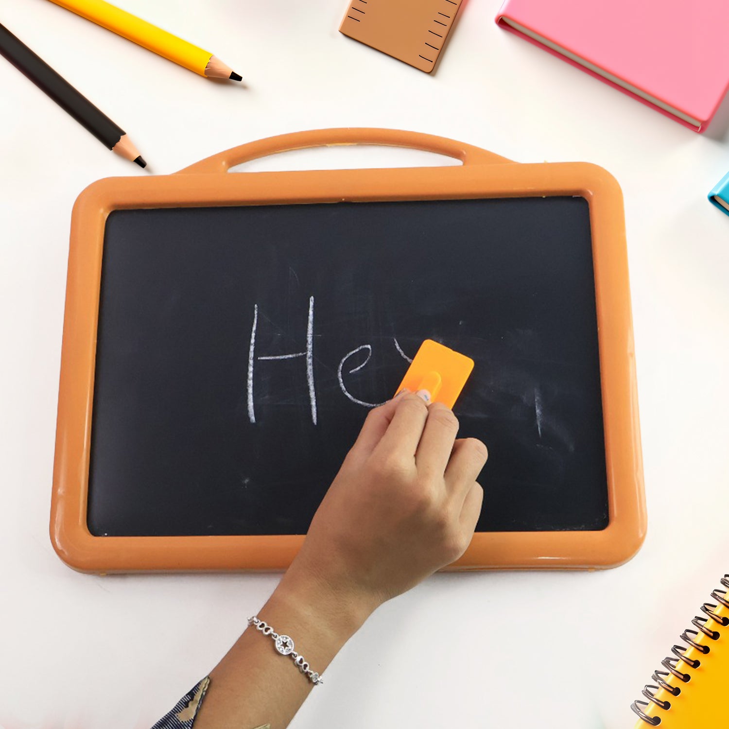 2-in-1 Double-sided Write And Wipe Educational Drawing Board For Kids (1 Set)