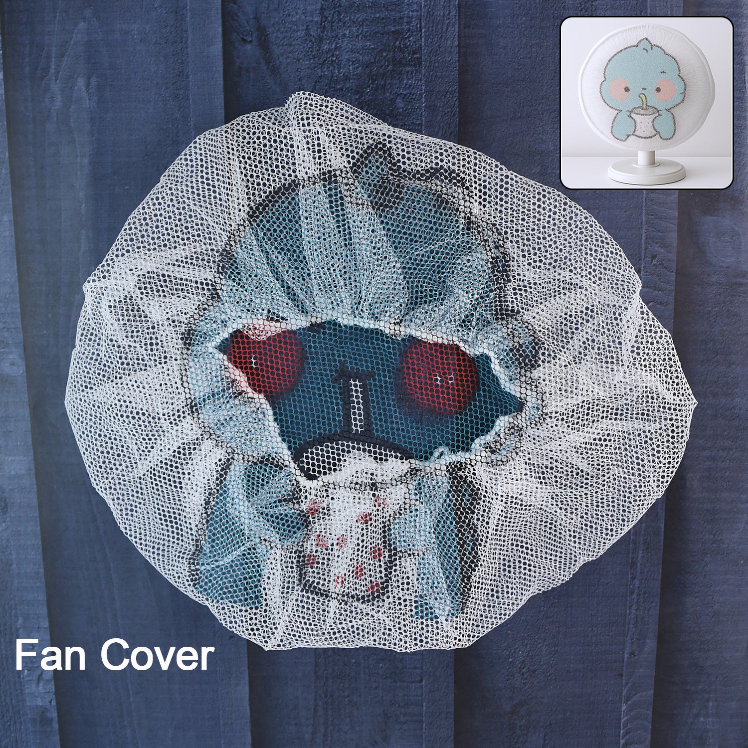 Cute Cartoon Character Fabric Mesh Fan Cover (1 Pc  Mix Design)