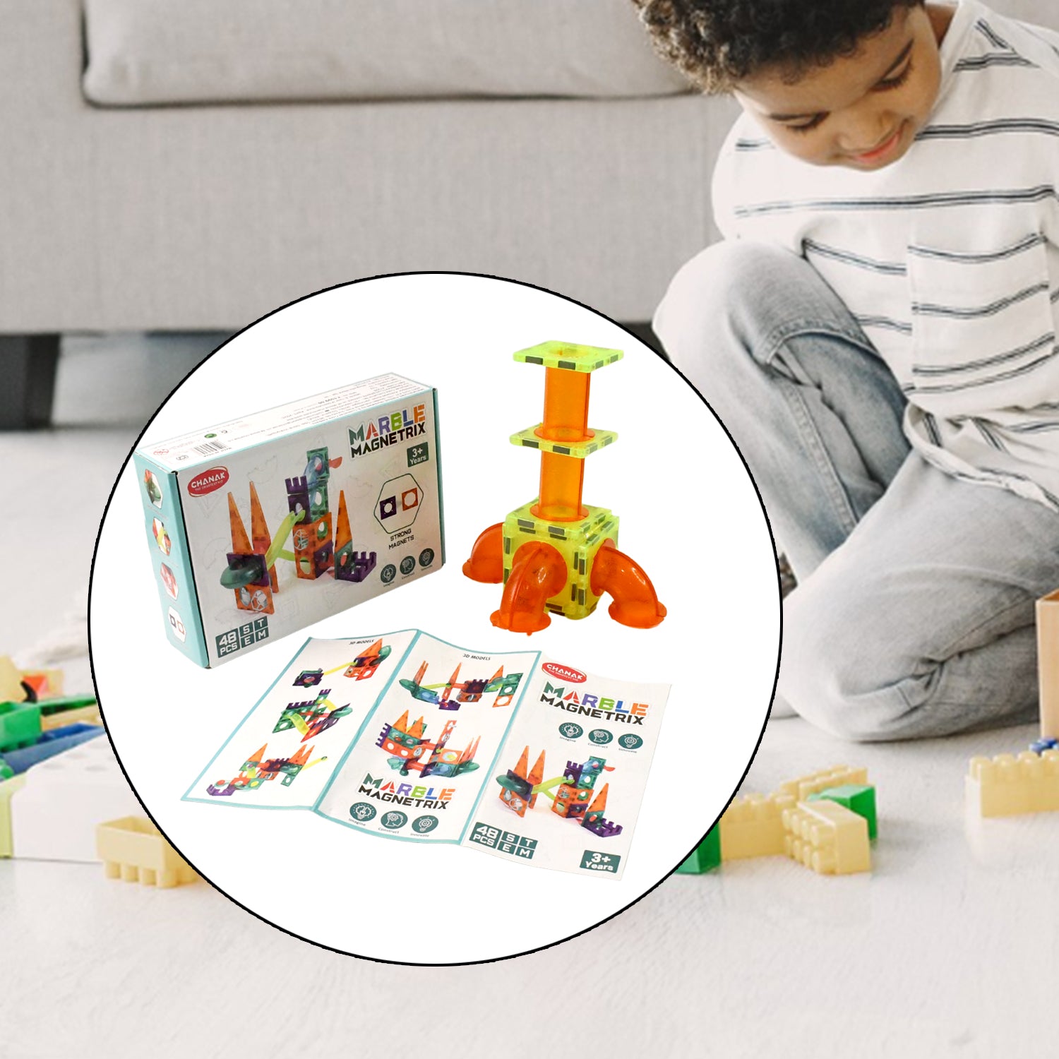 Marble Magnetrix Magnetic Marble Run Building Set
