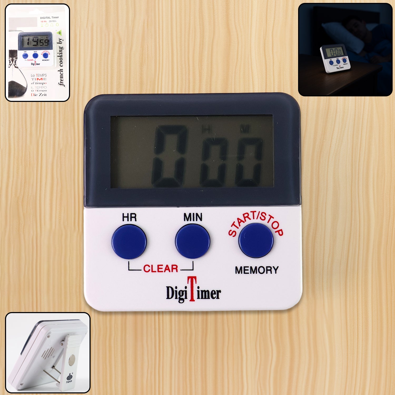 1523 Digital Kitchen Timer With Alarm  Stop Watch Timer For Kitchen  Kitchen Timer With Magnetic Stand Timer Clock For Study