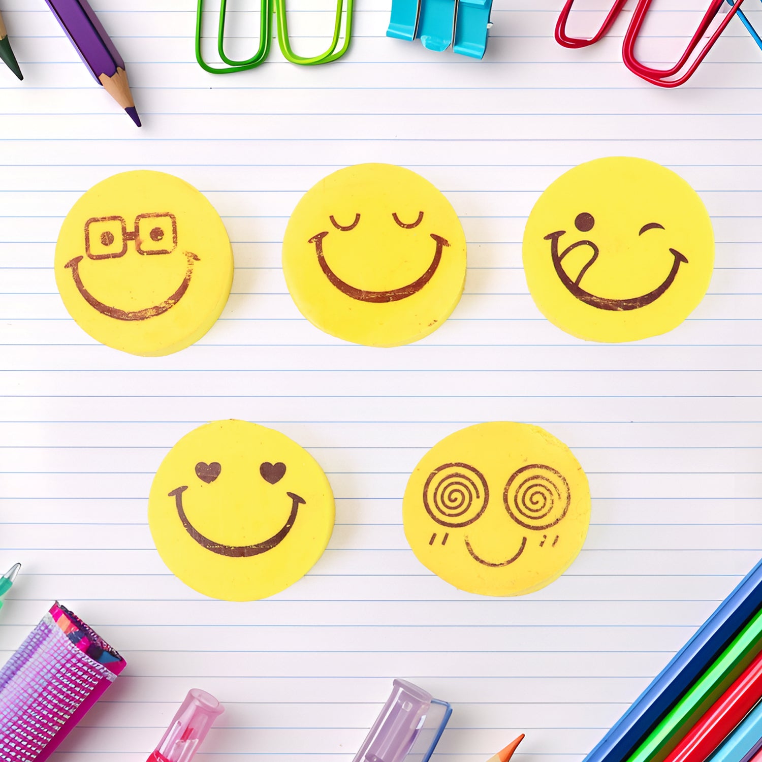 Cartoon Design Eraser (15 Pc  Mix Design)