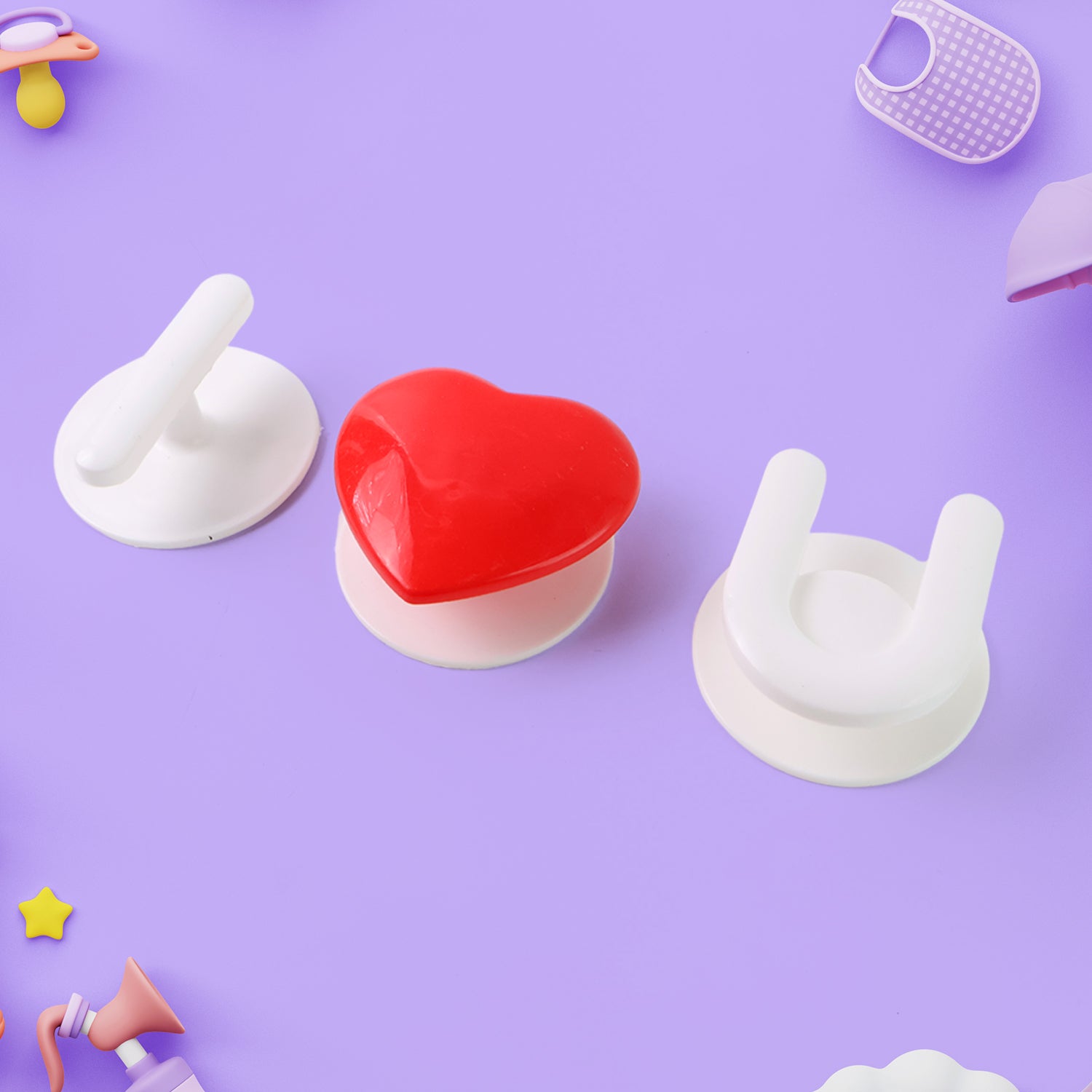 Adhesive Wall Hook Set  For Kitchen Bathroom  Home (3pc)