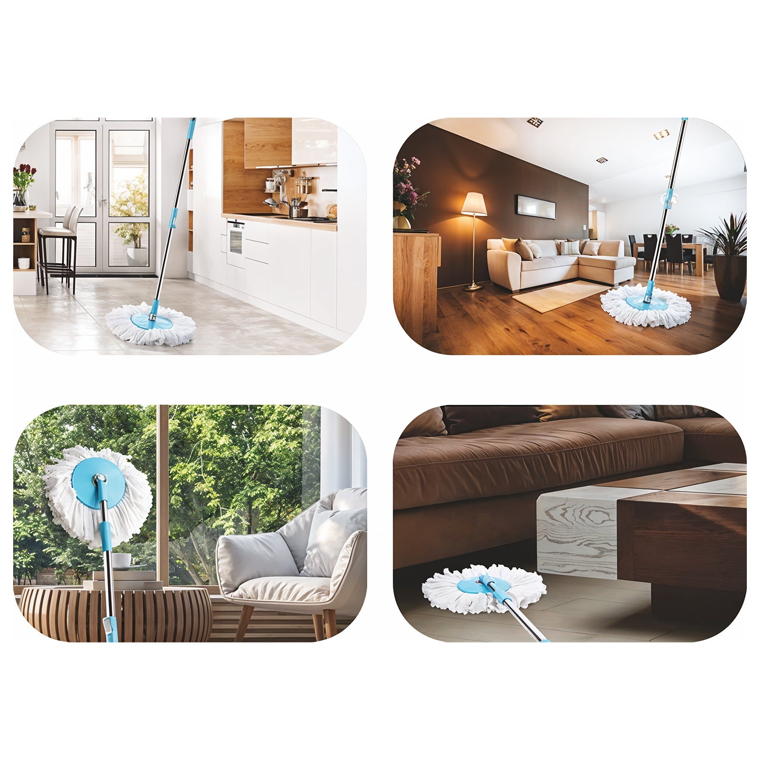 Adjustable Stainless Steel Mop Rod Set 120 Cm