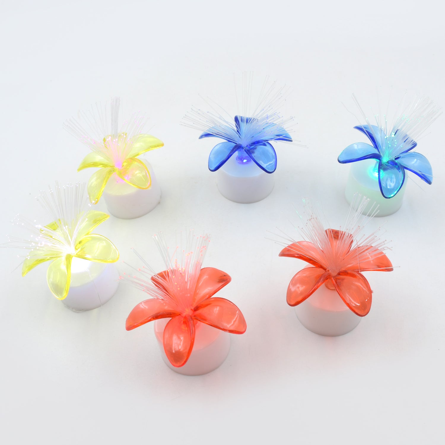 6237a Fiber Optic Light Mini Color Change Led Table Centerpieces  Light Up Candle - Pack Of 6