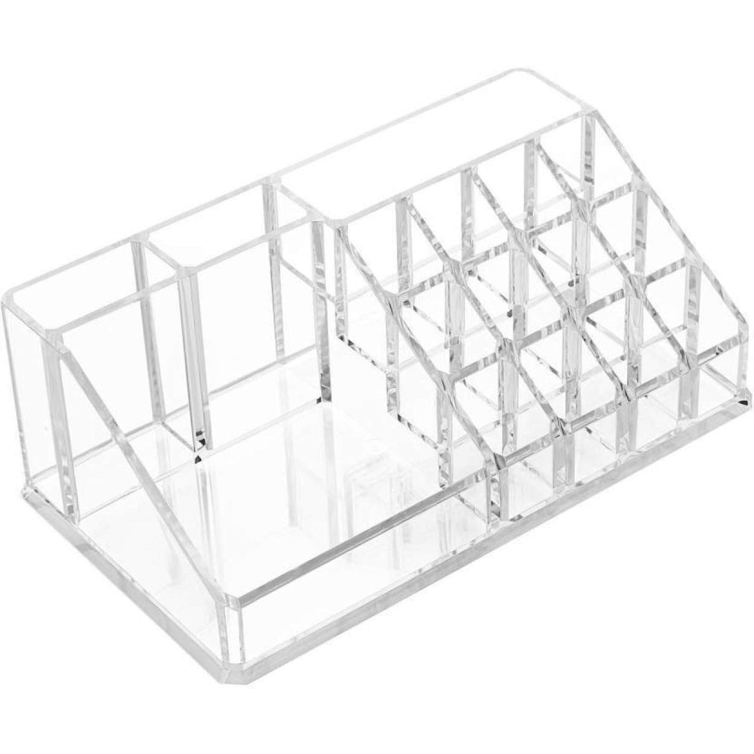 6282 16 Compartment Cosmetic Makeup Jewellery Lipstick Storage Organiser Box Cosmetic Storage Box Make-up Lipstick Organizer  Lipstick Holder Case  Transparent