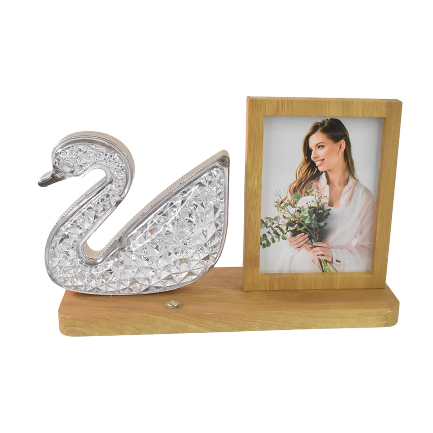 Duck Shape Cystal Led Lamp  Photo Frame Night Lamp  Wedding Gift  Love Couple
