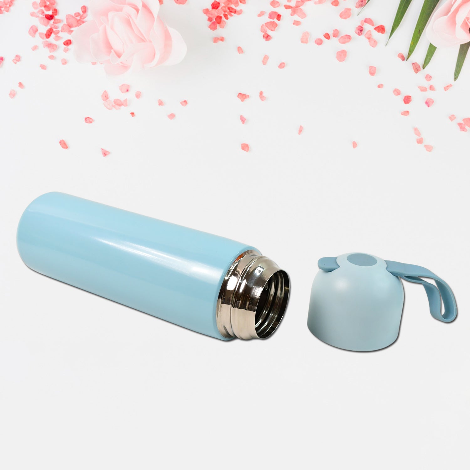 6190 Stainless Steel Water Bottle With Handle Easy To Carry Fridge Water Bottle Leak Proof Rust Proof Hot  Cold Drinks Gym Sipper Bpa Free Food Grade Quality Steel Fridge Bottle For Officegymschool (Approx 500 Ml)