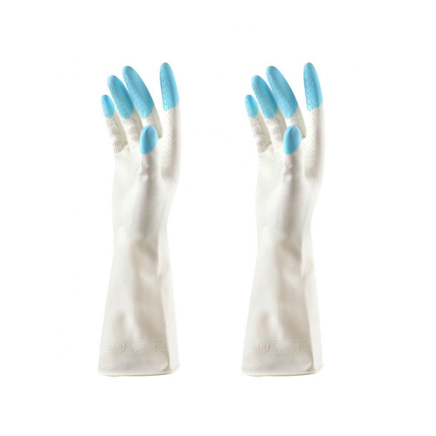 4934 Reusable Rubber Latex Pvc Flock Lined Elbow Length Hand Gloves Cleaning Gloves