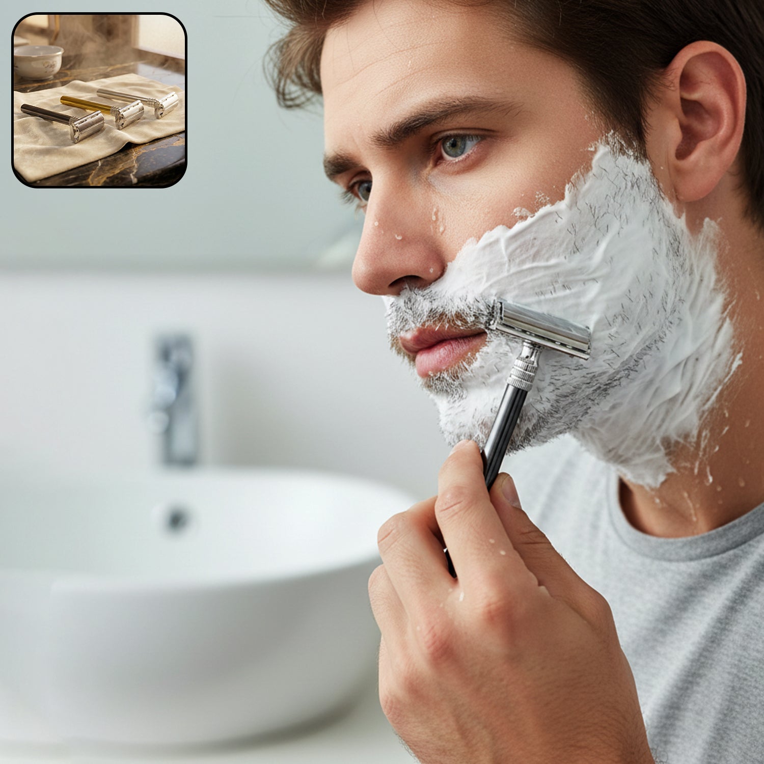 Double Edge Shaving Razor Set Classic Double Edge Shaving Razor for Men (1 Pc Mix Color) – Tarika’z
