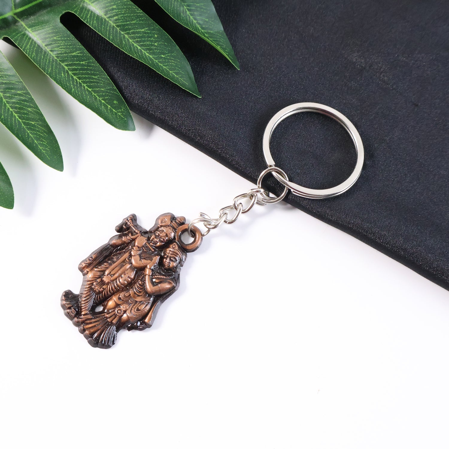 Radha Krishna Metal Keychain Set (2 Pc Mix Design)