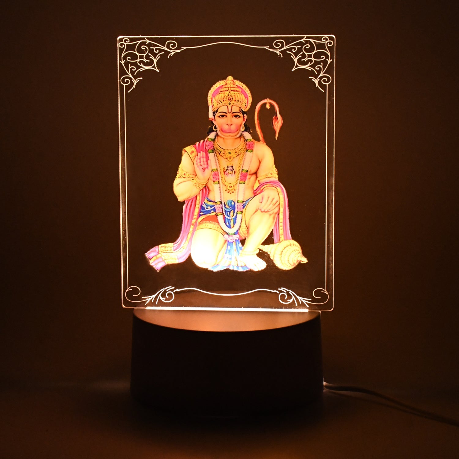 Hanuman Ji 3D Frame with Light