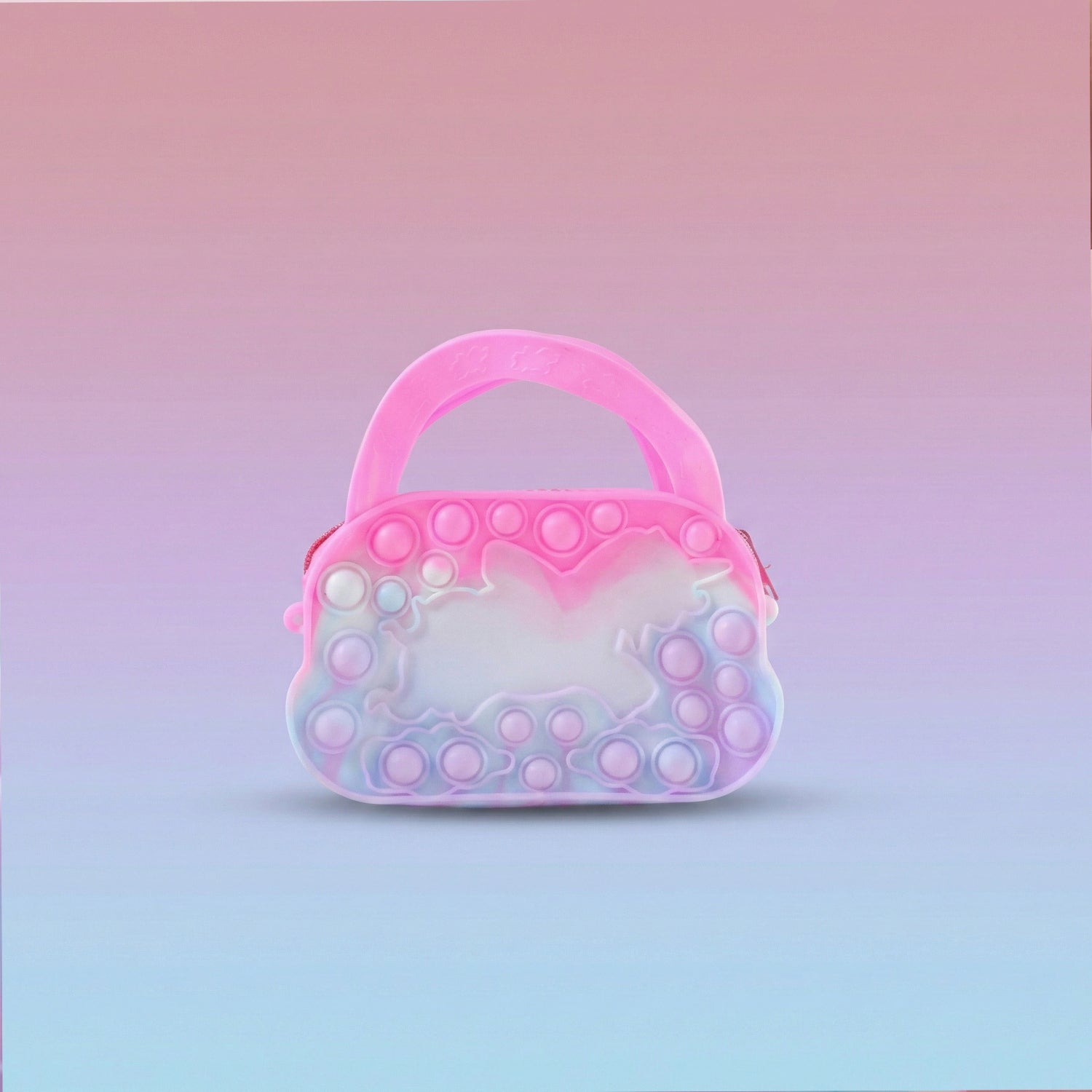 Silicone Pop It Coin Purse with Zipper and Handle (1 Pc)