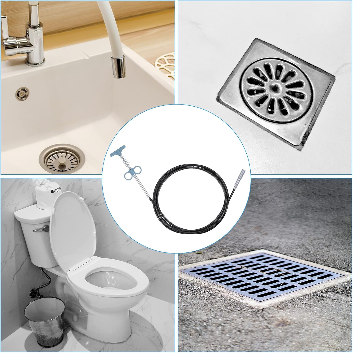 Flexible Spring Drain Cleaning Tool with Hand Grip (1 Pc / 57 Cm)