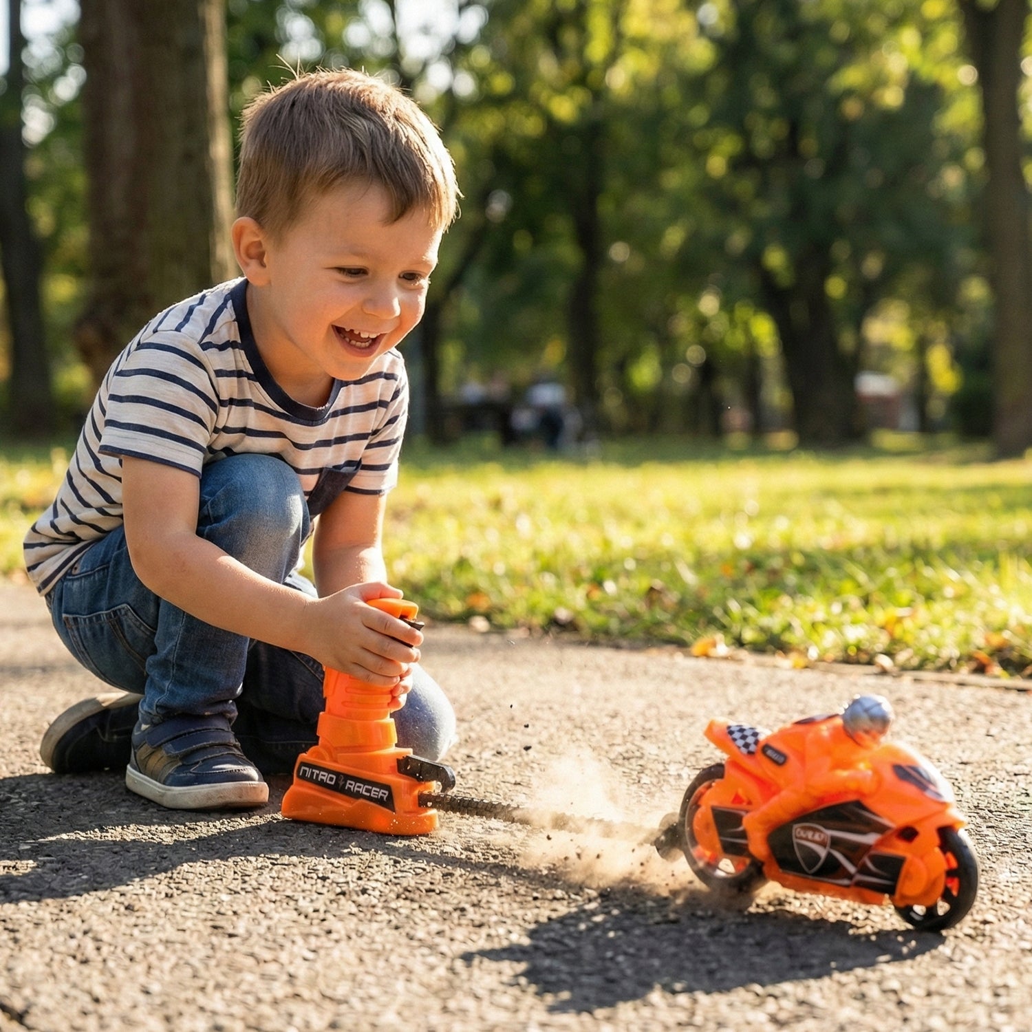Launcher Bike Racing Toy for Kids with Manual Pull Launcher – Tarika’z