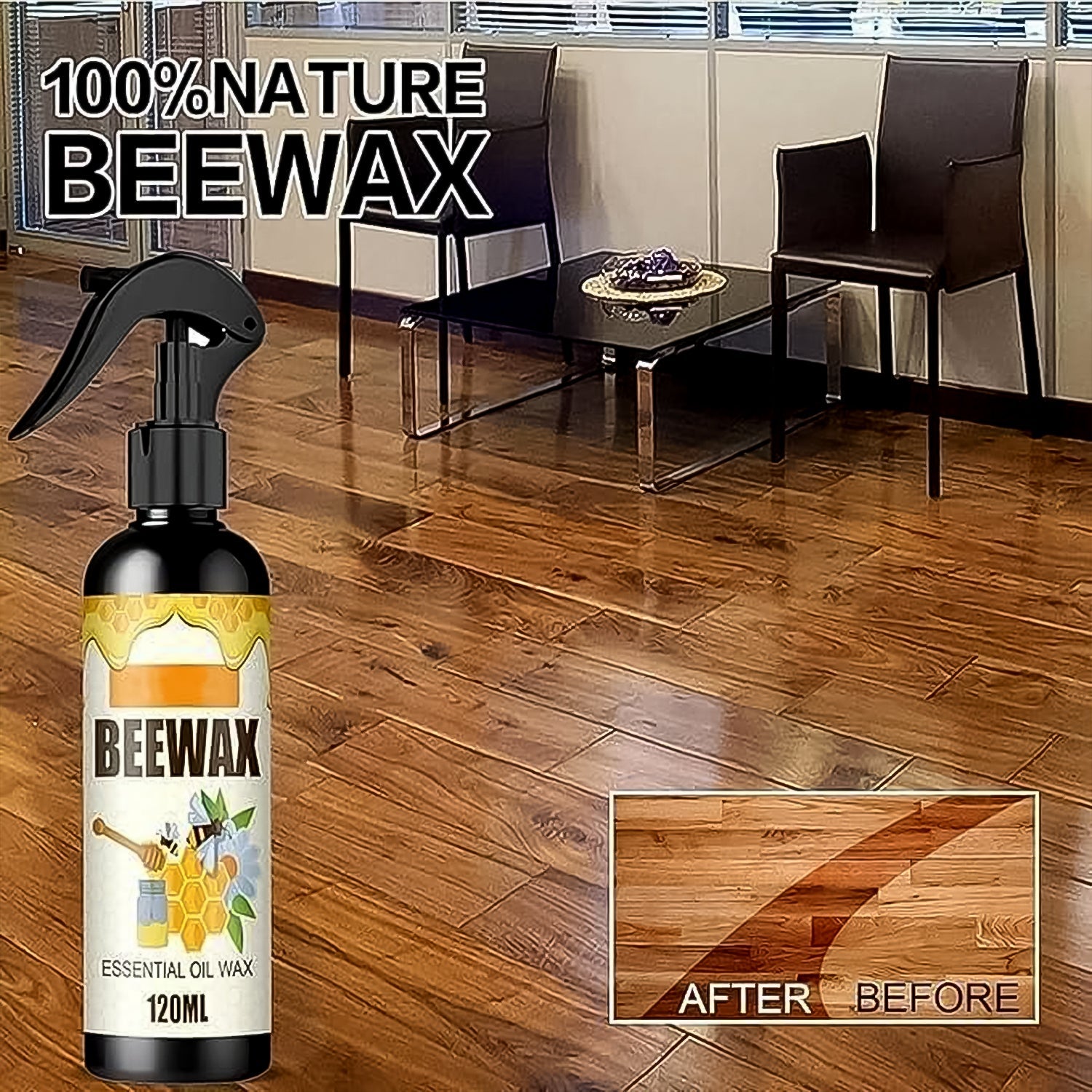 Beeswax Essential Oil Wood Polish Spray 120Ml - (Set)