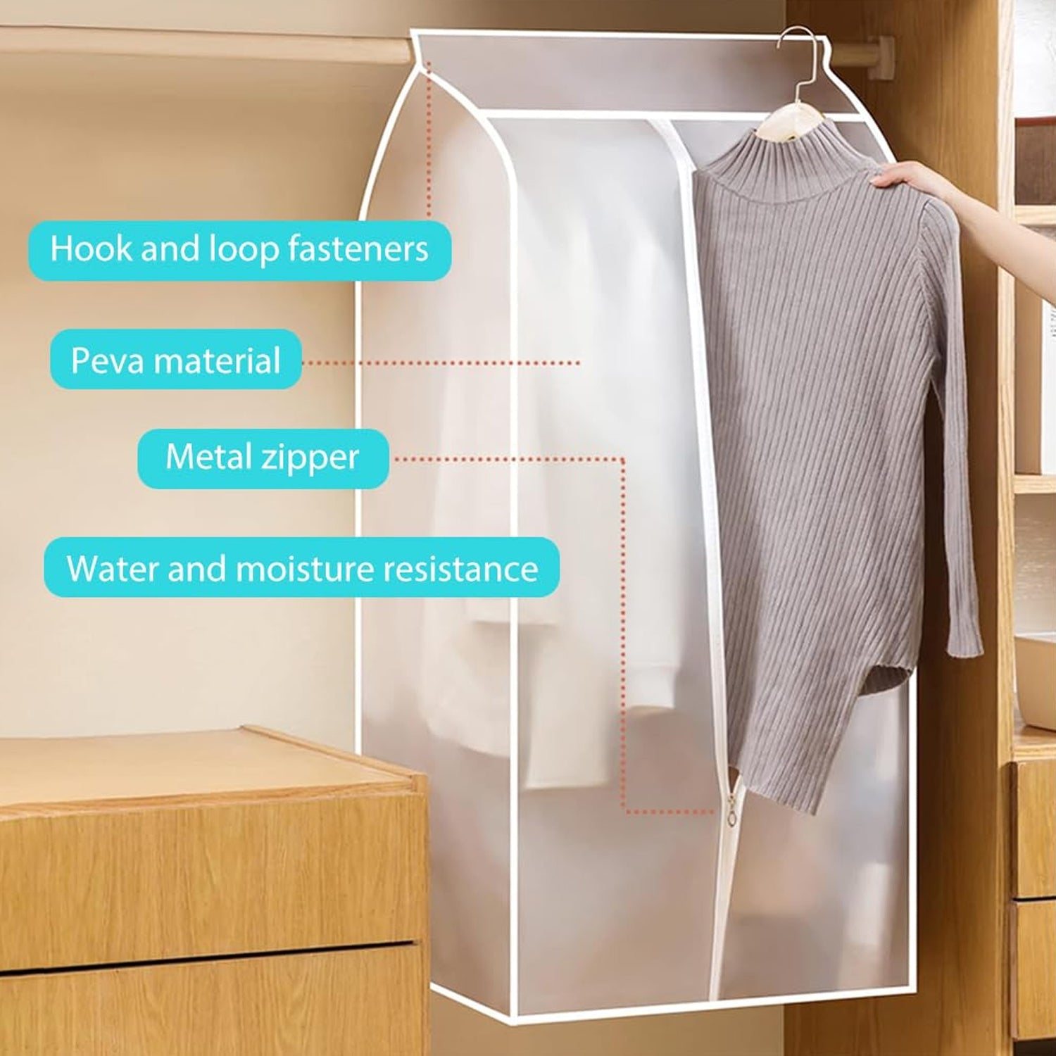 Extra-Long Hanging Garment Storage Cover (110 × 50 cm, 1 Pc)