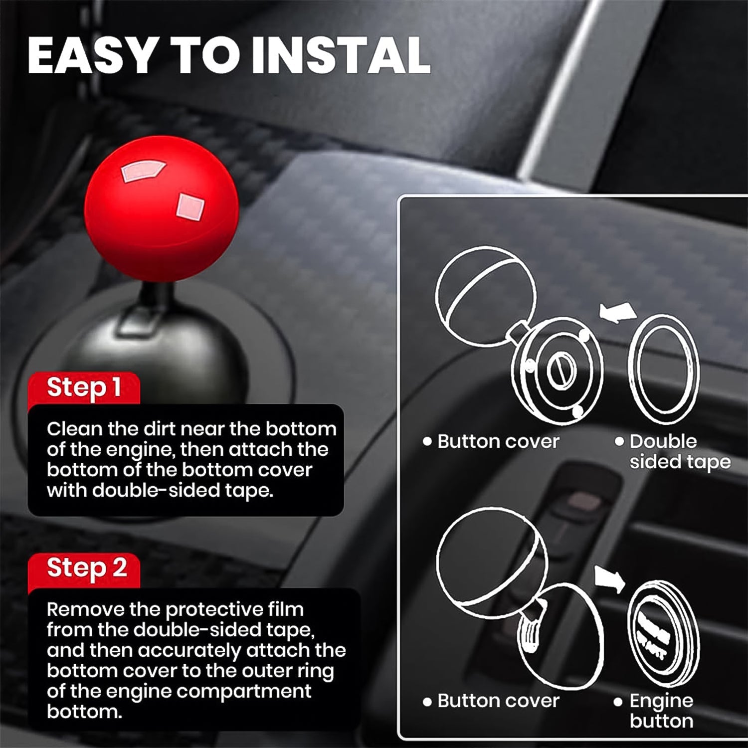 Ball Design Car Push Start Button Rocker / Cover (1 Pc) – Tarika’z