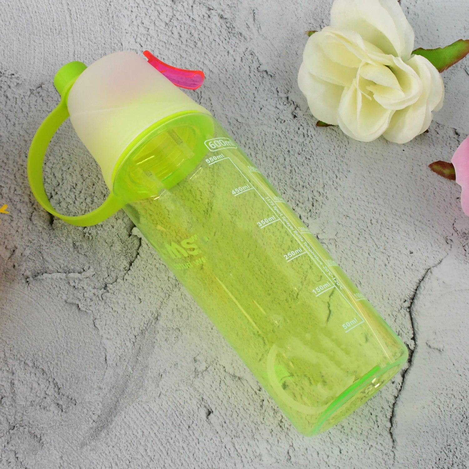 Plastic 2 In 1 Mist Spray Water Bottle (Multicolour / 600 ML / 1 Pc)