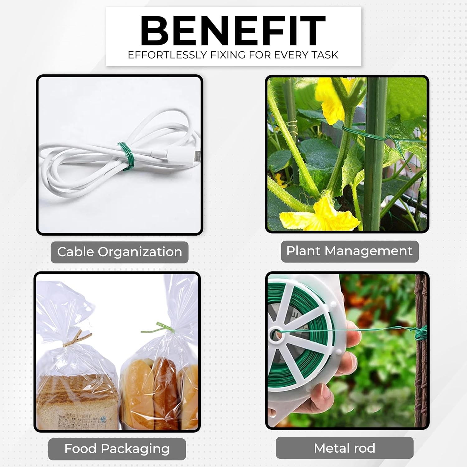 Reusable Green Twist Tie Roll (50 Meter Length)