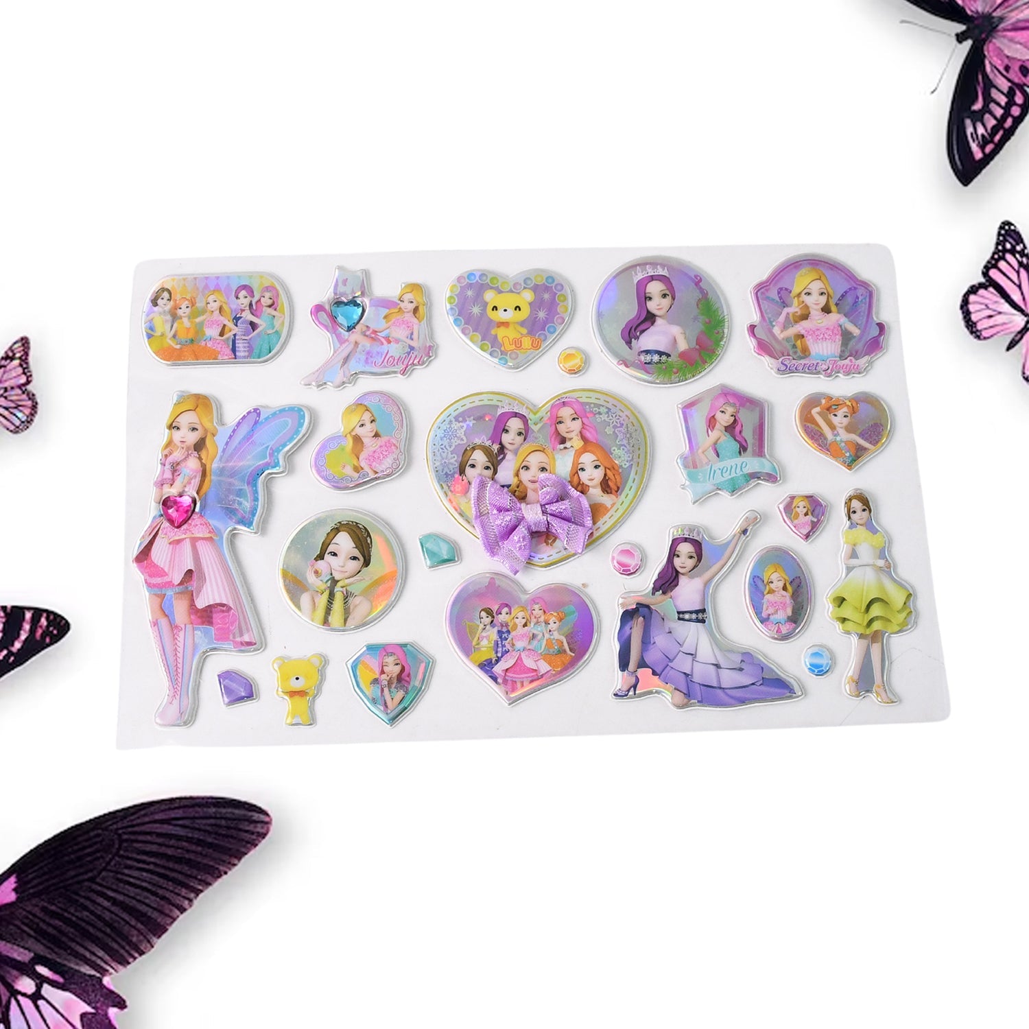 Multipurpose Adhesive 3D Stickers (1 Sheet / Mix Design)