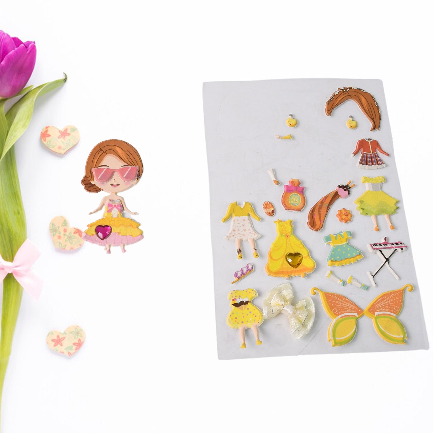 Multipurpose Adhesive 3D Stickers (1 Sheet / Mix Design)