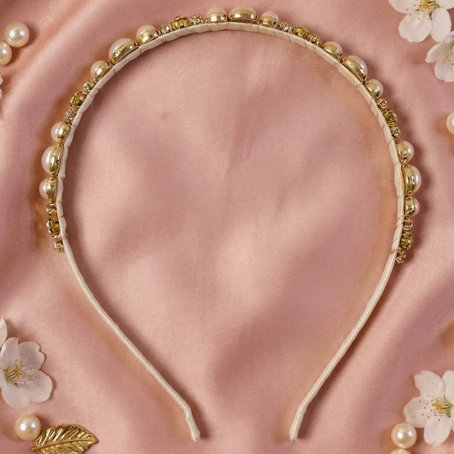 Premium Pearl & Crystal Embellished Hair Band (1 Pc)