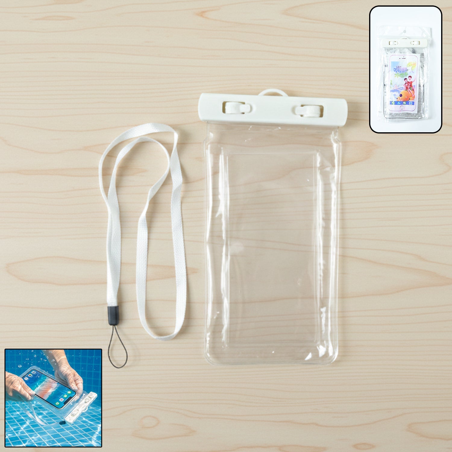 White Waterproof Phone Pouch Bag, Mobile cover (1 Pc)