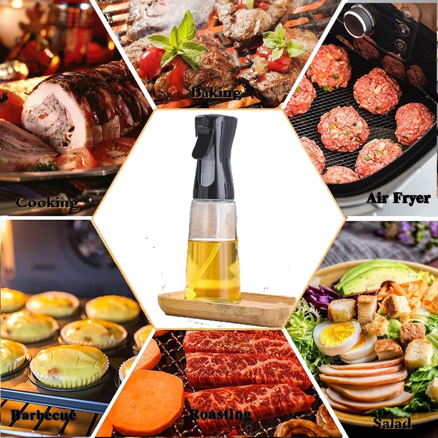 Glass Premium Oil Spray Bottle - (300 Ml Approx / 1 Pc)