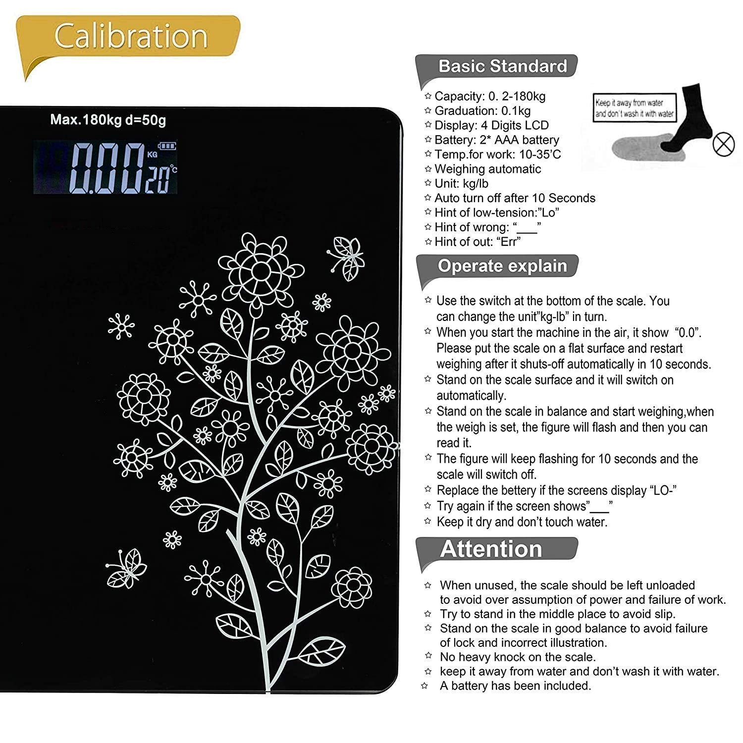 Durable bathroom scale ideal for home and commercial use.