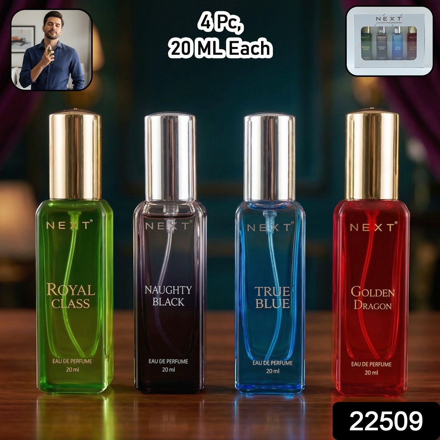 Next Luxury Fragrances Mini Eau De Parfum Gift Set (4 Pc, 20 ML Each)