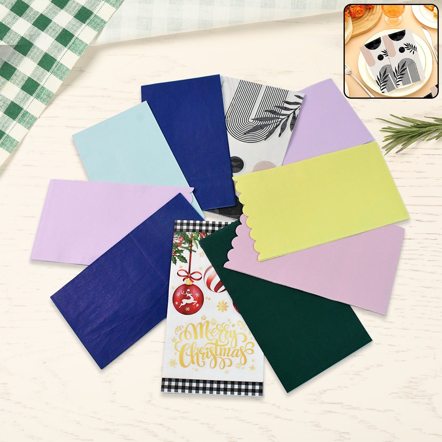 Multi-color  Printed Disposable Food Wrapping Paper Set (10 Pc)