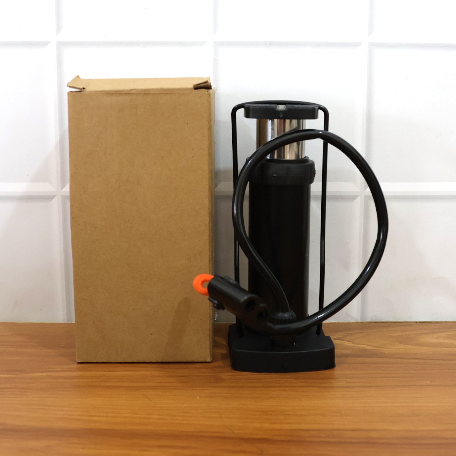 Compact Mini Foot-Operated Air Pump with Hose & Locking Valve Head