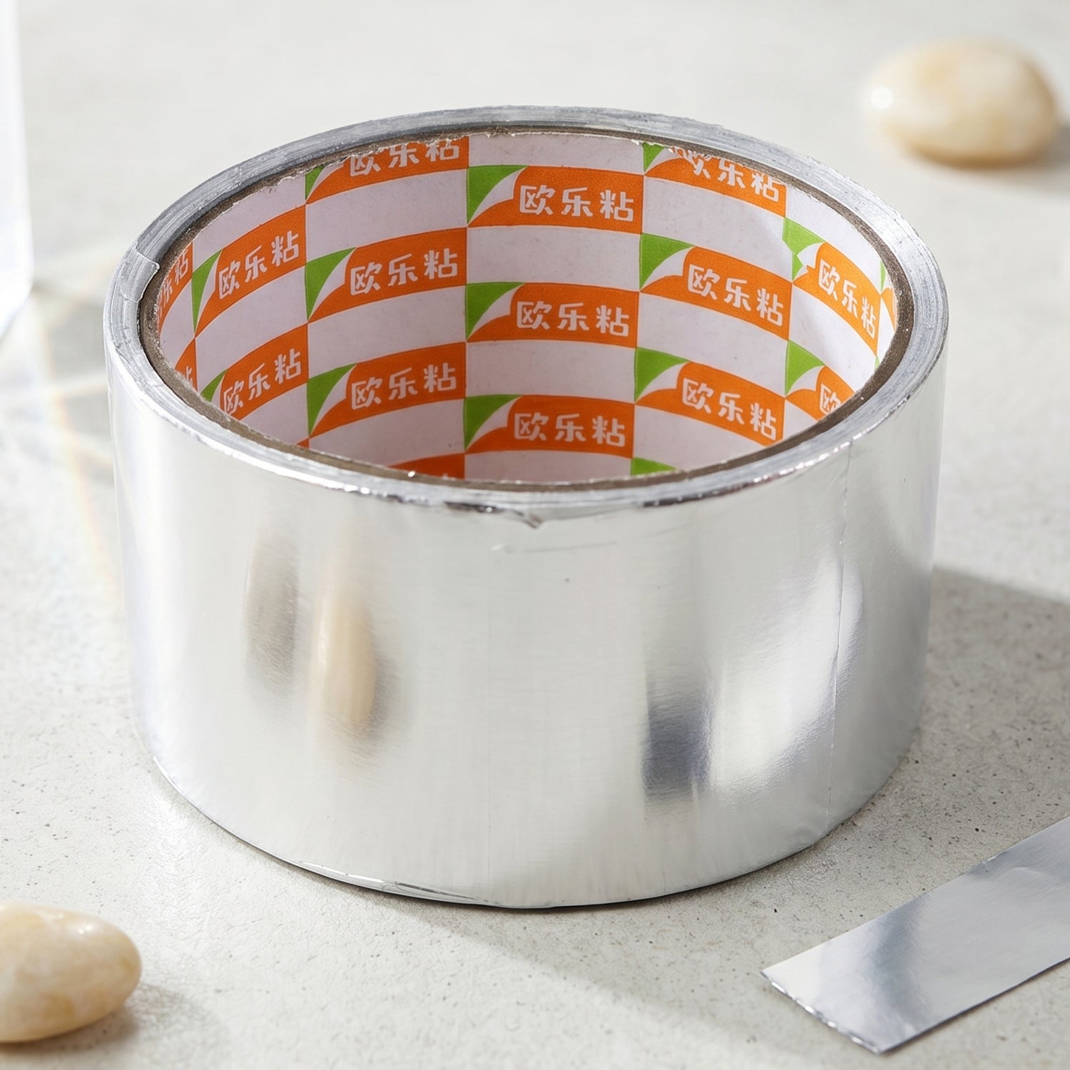 Aluminium foil tape detail showing strong adhesive and silver finish