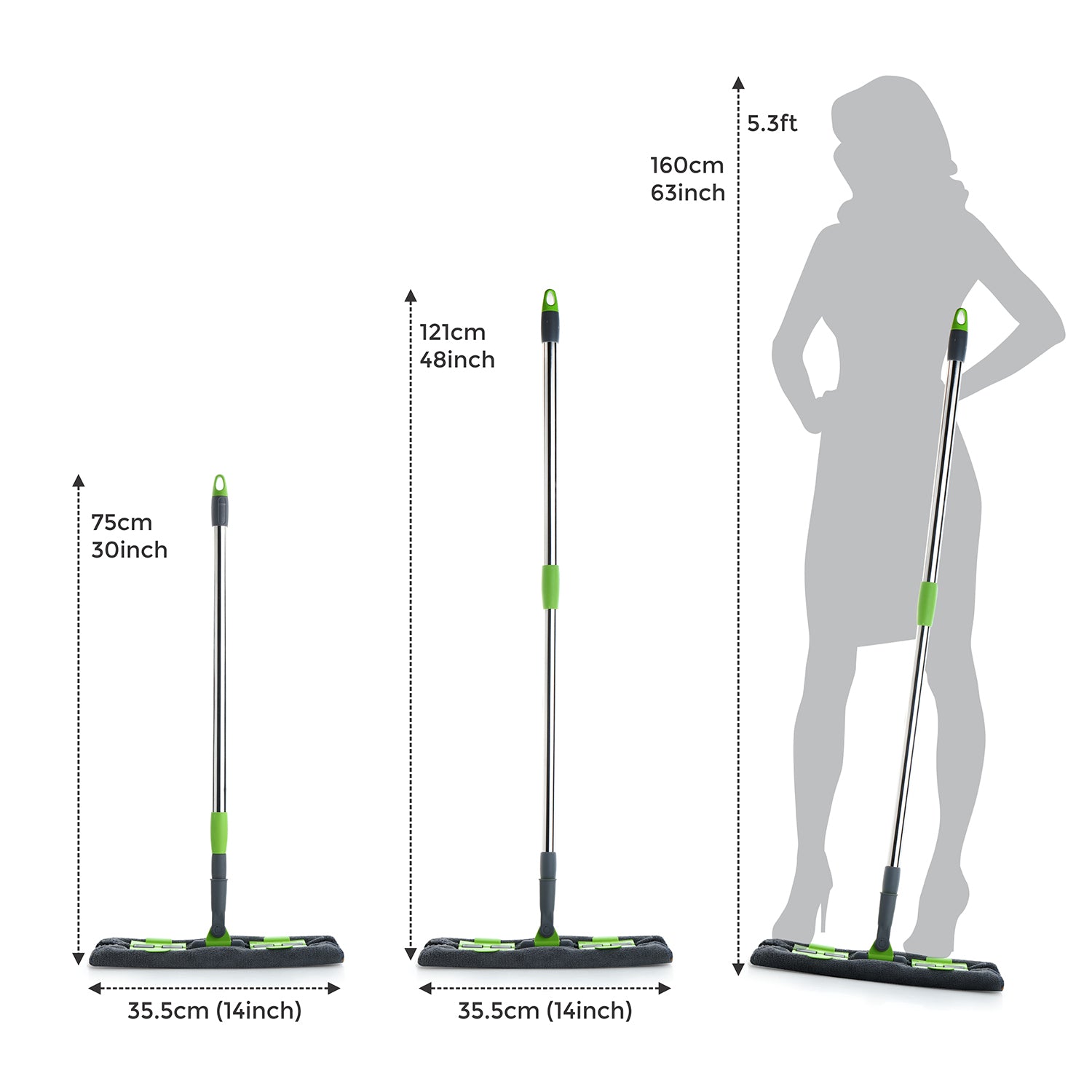 8710 Multipurpose Wet And Dry Cleaning Microfiber Flat Mop Floor Cleaning Mop With  360 Degree Rotating Head And Telescopic Handle Steel Rod Long Handle Dry Mops Standard (1 Piece Multi-colour)