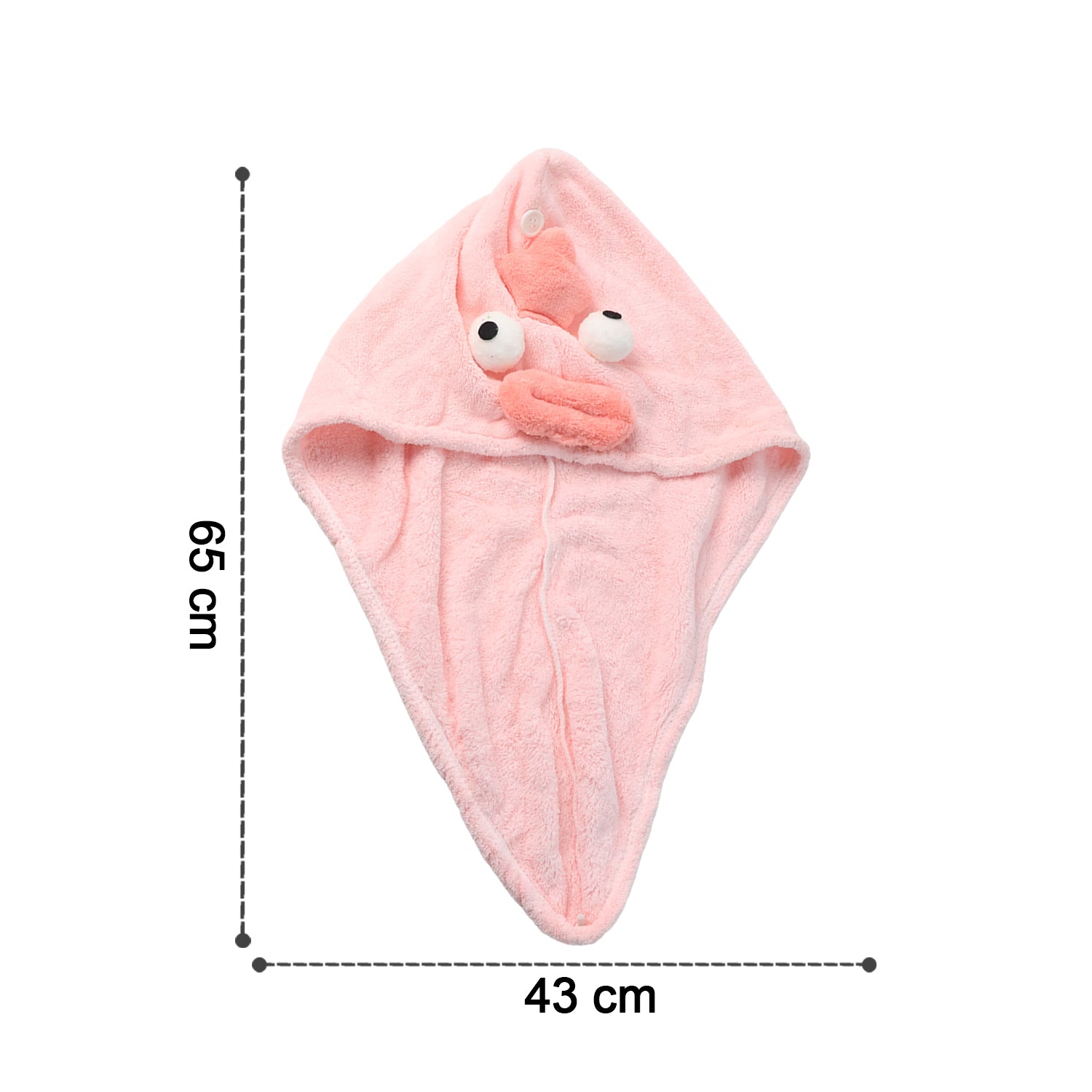 Soft Microfiber Cartoon Design Hair Drying Towel Wrap With Button Closure (1 Pc)
