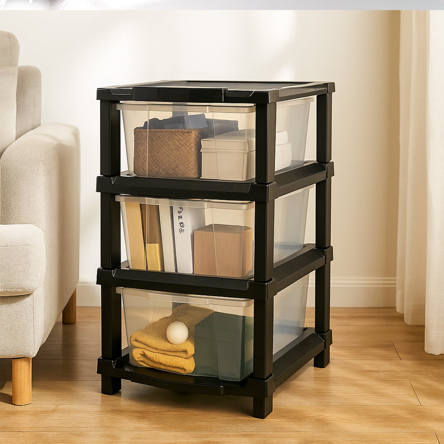 3-Layer Classic Transparent Drawer Storage Organizer – Tarika’z