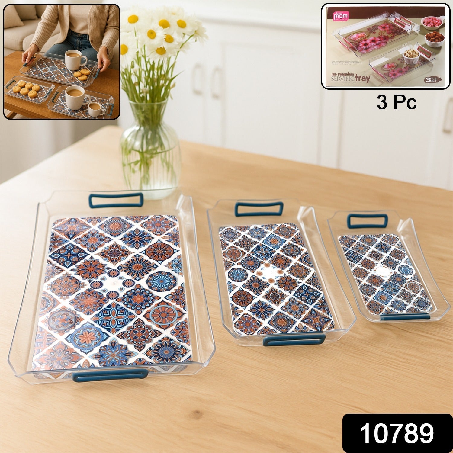 Supermom 3-Piece Multipurpose Serving Tray - (3 Pc / Set)