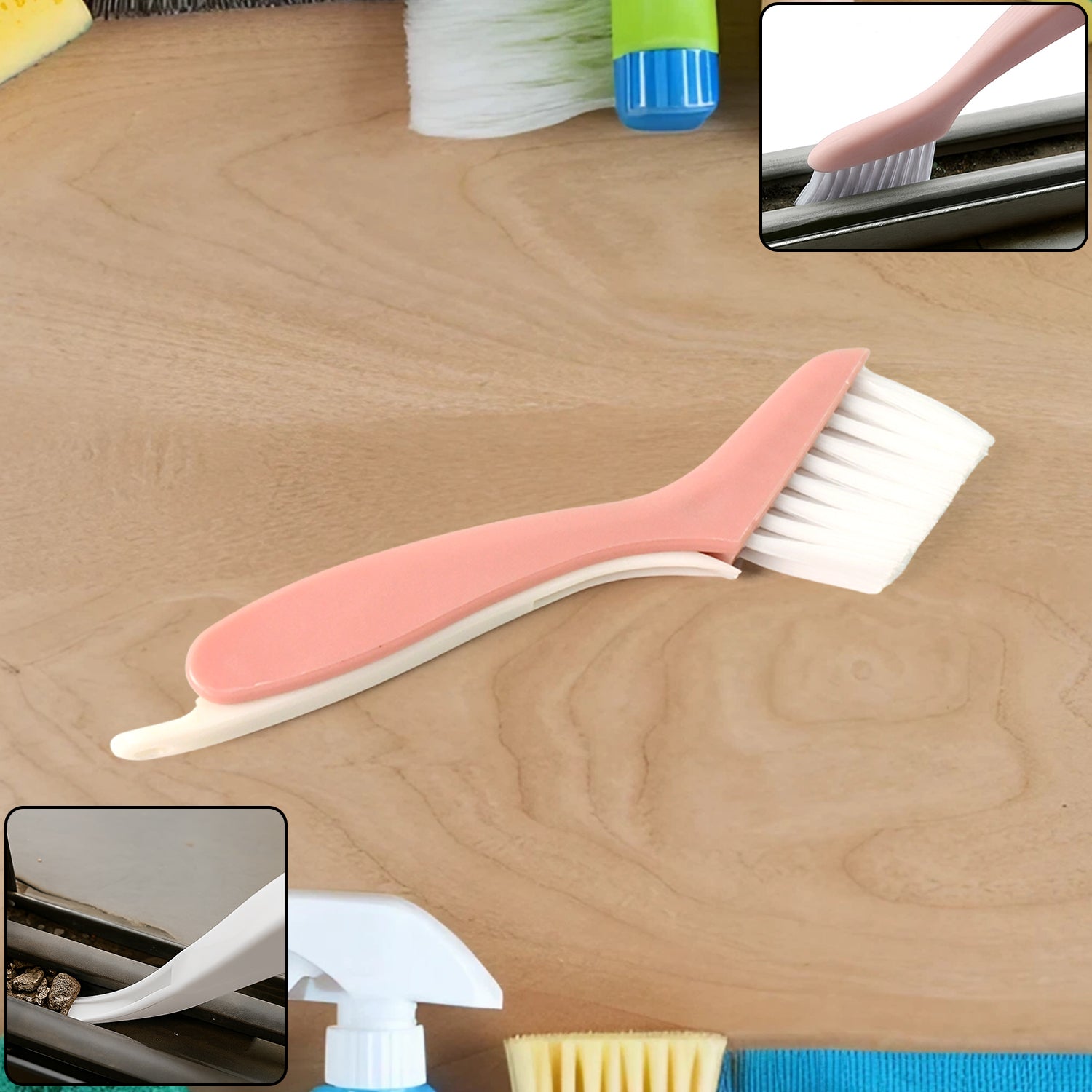 Multi-functional 2-in-1 Groove Cleaning Brush With Crevice Scraper