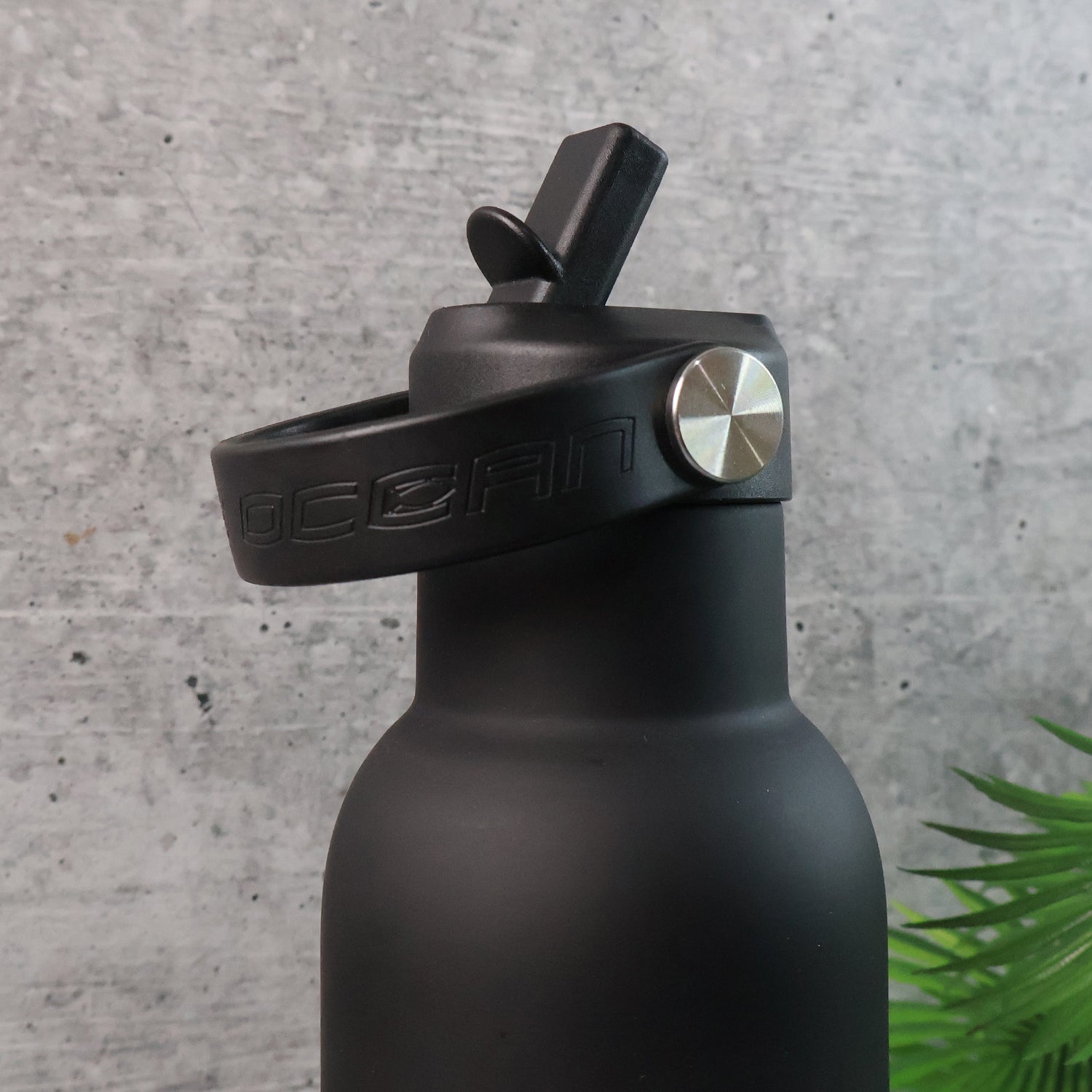 Stainless Steel Water Bottle With Carry Strap  Built-in Straw 1000ml Approx (1 Pc)