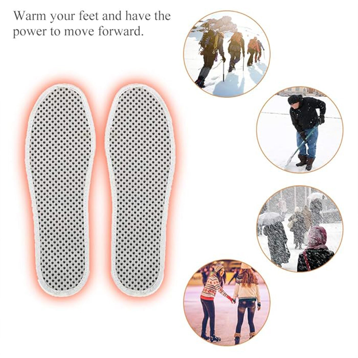 Self-Heating Magnetic Insoles for Men & Women – Warm Tourmaline Shoe Inserts (1 Pair)