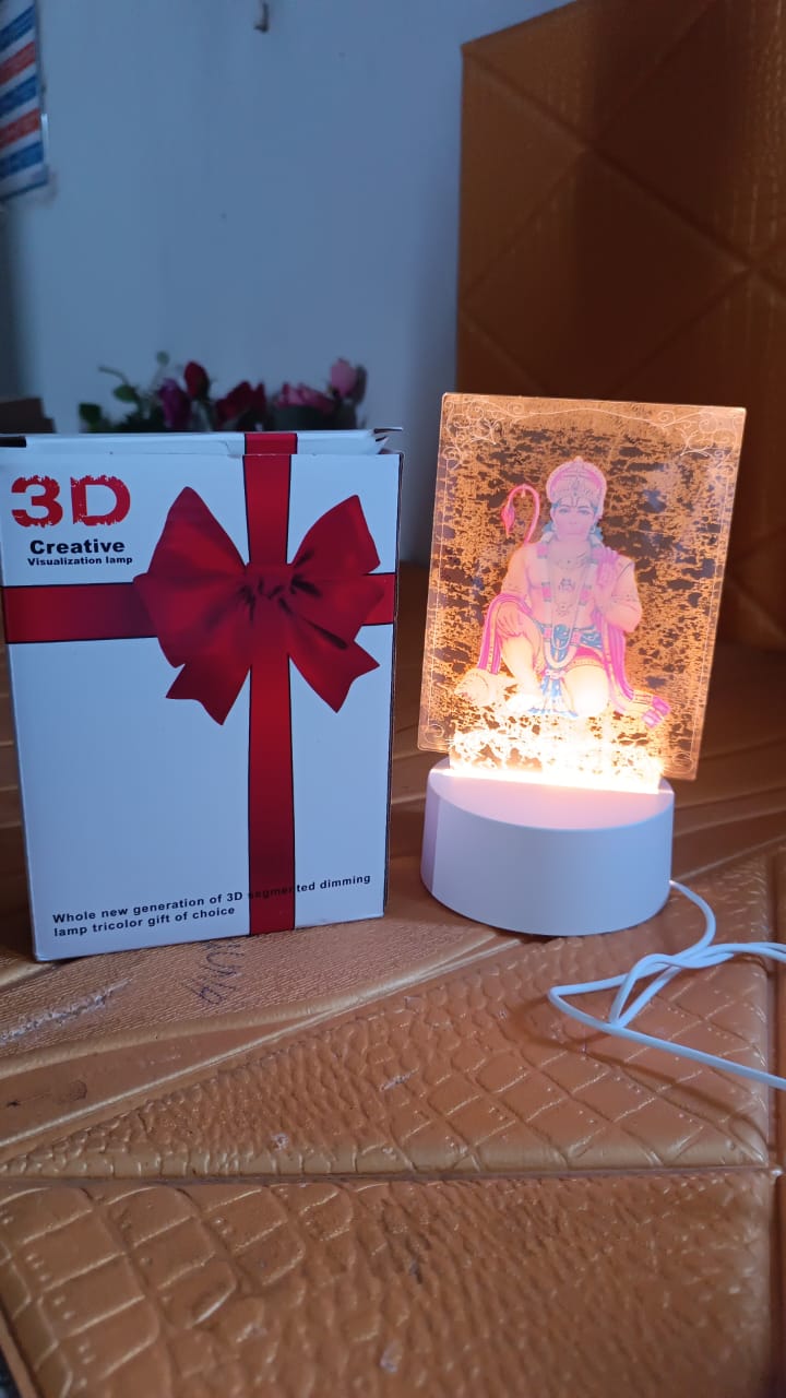 Hanuman Ji 3D Frame with Light