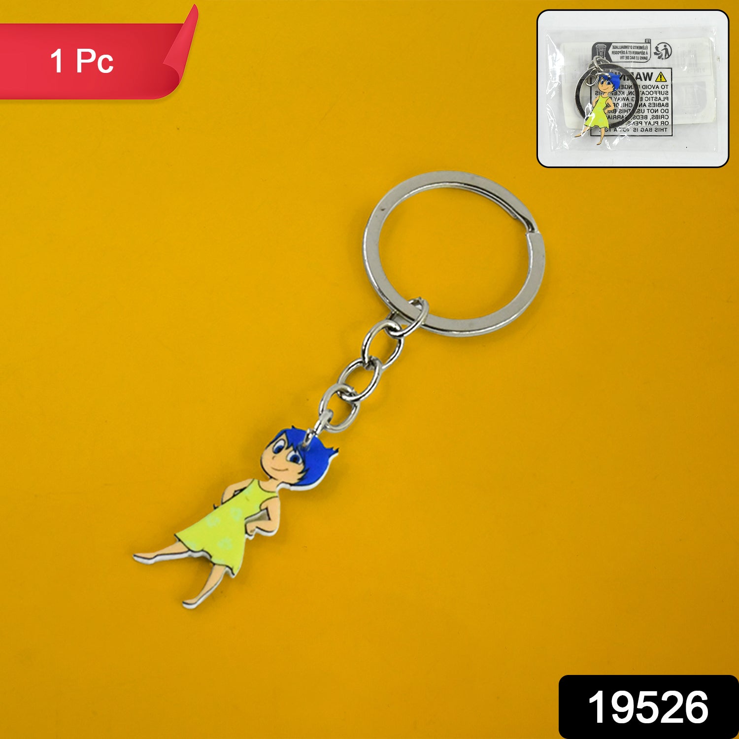Pixel Style Acrylic Cartoon Keychain With Funky Design (1 Pc)