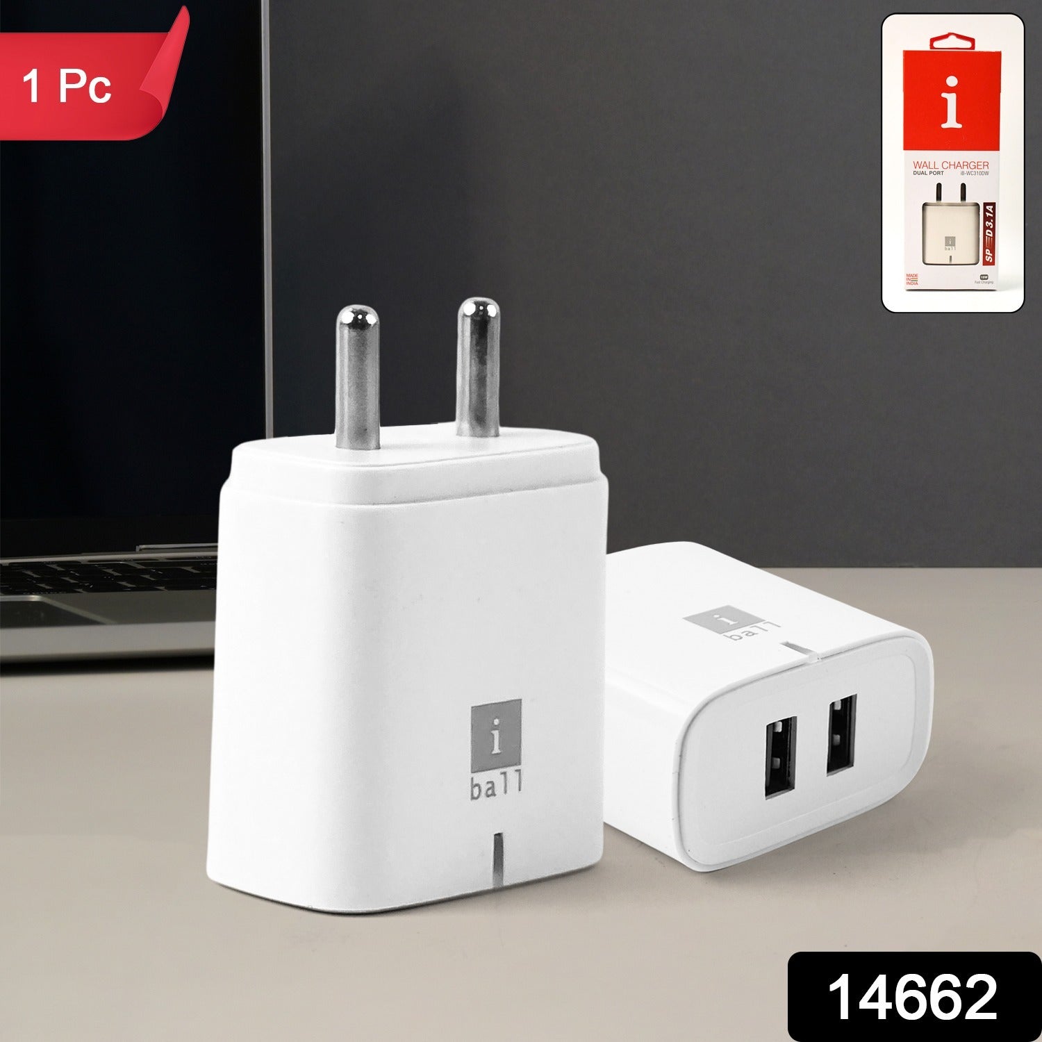 iBall Dual Port USB Wall Adapter
