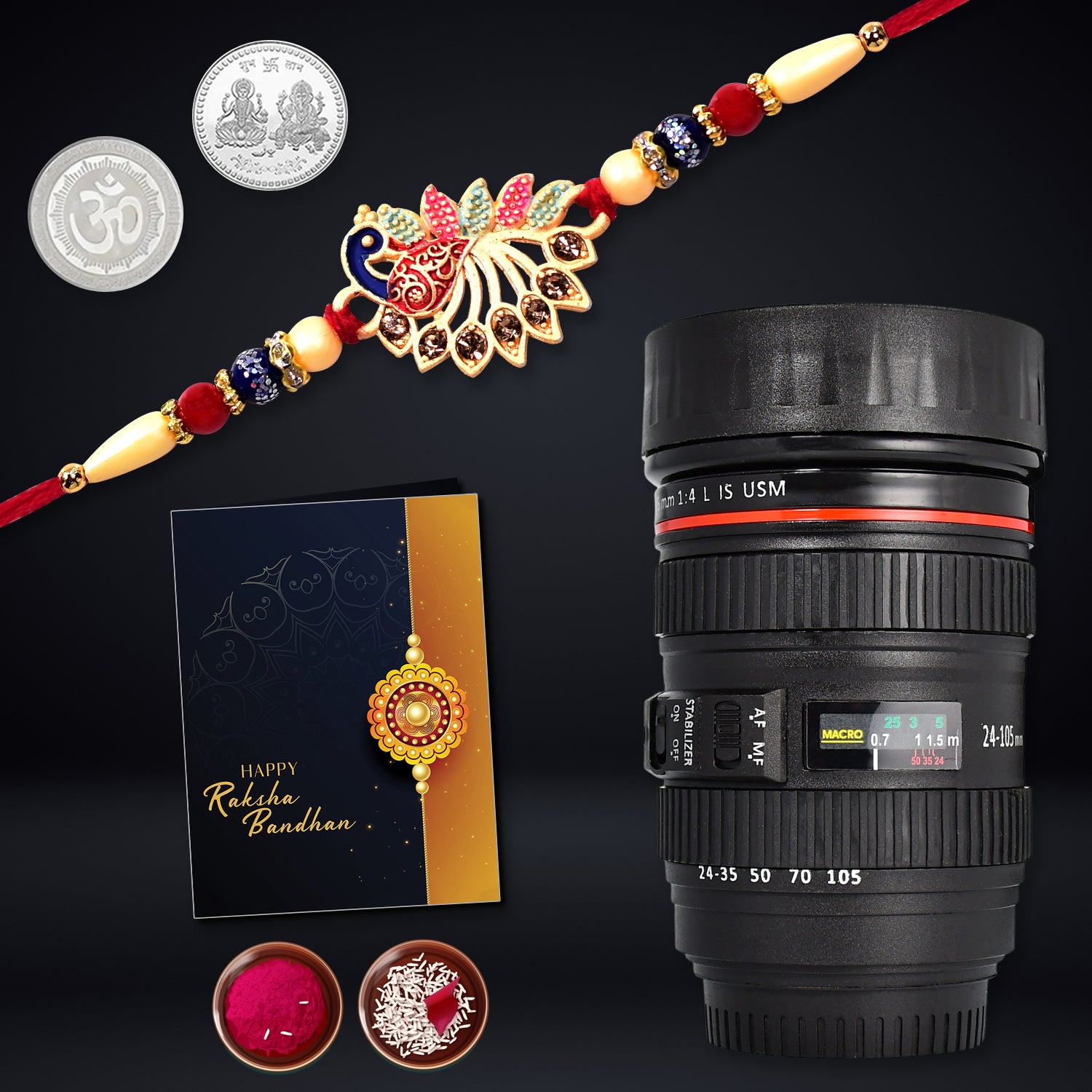 Rakhi Set With Card Coin Roli Chawal  Chocolate