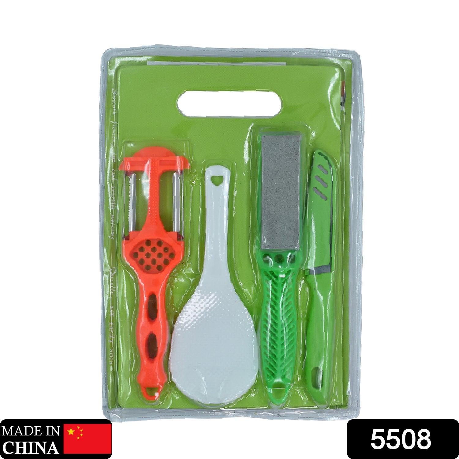 5508 Plastic Chopping Board With Knife Set And Scissor And Wine Stainless Steel And Plastic Kitchen Item Multipurpose Cutting Vegetables